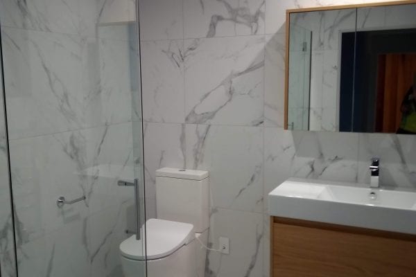 Tiled marble shower